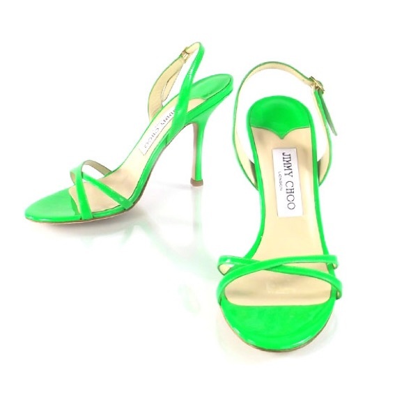 Jimmy Choo Shoes - Jimmy Choo Neon Patent Leather Strappy Sandals